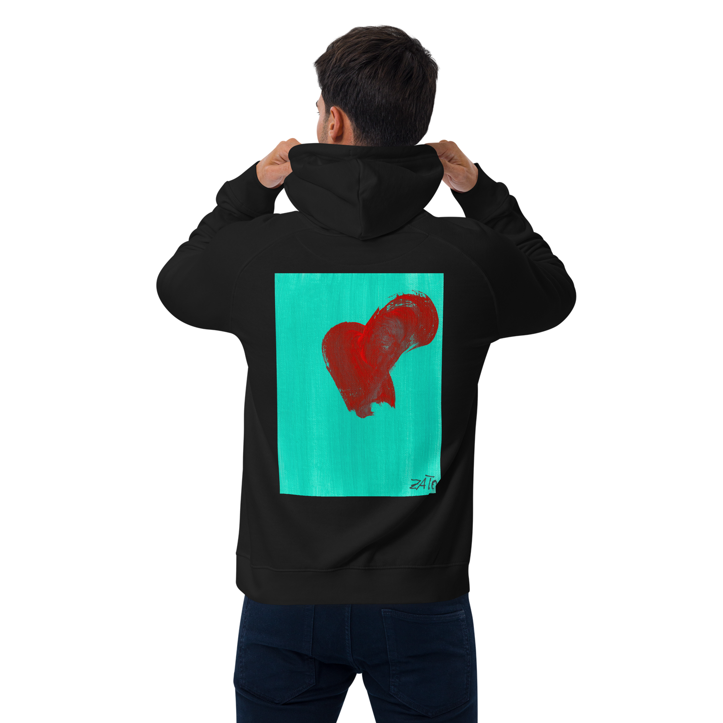 Unisex Bio-Raglan-Hoodie - Herz