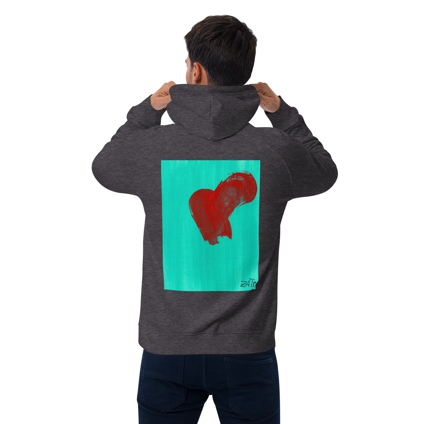 Unisex Bio-Raglan-Hoodie - Herz