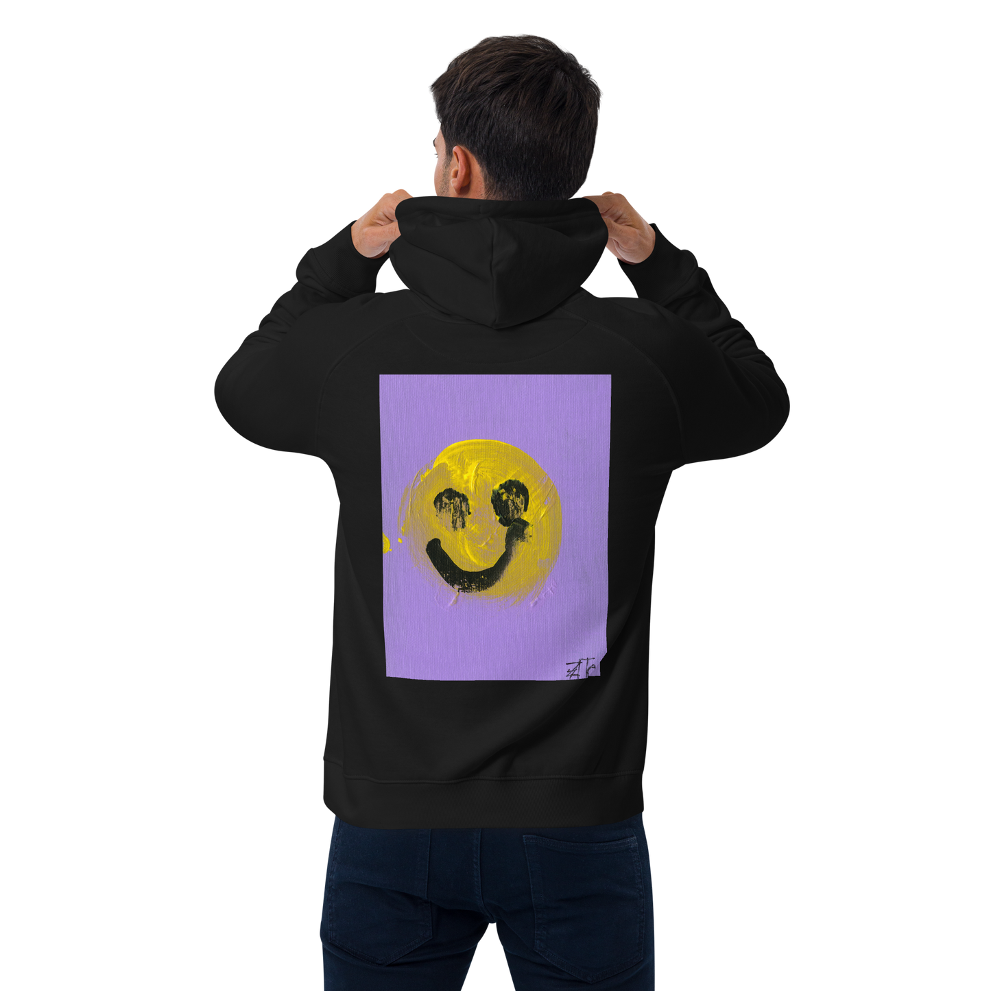 Unisex Bio-Raglan-Hoodie - Smile