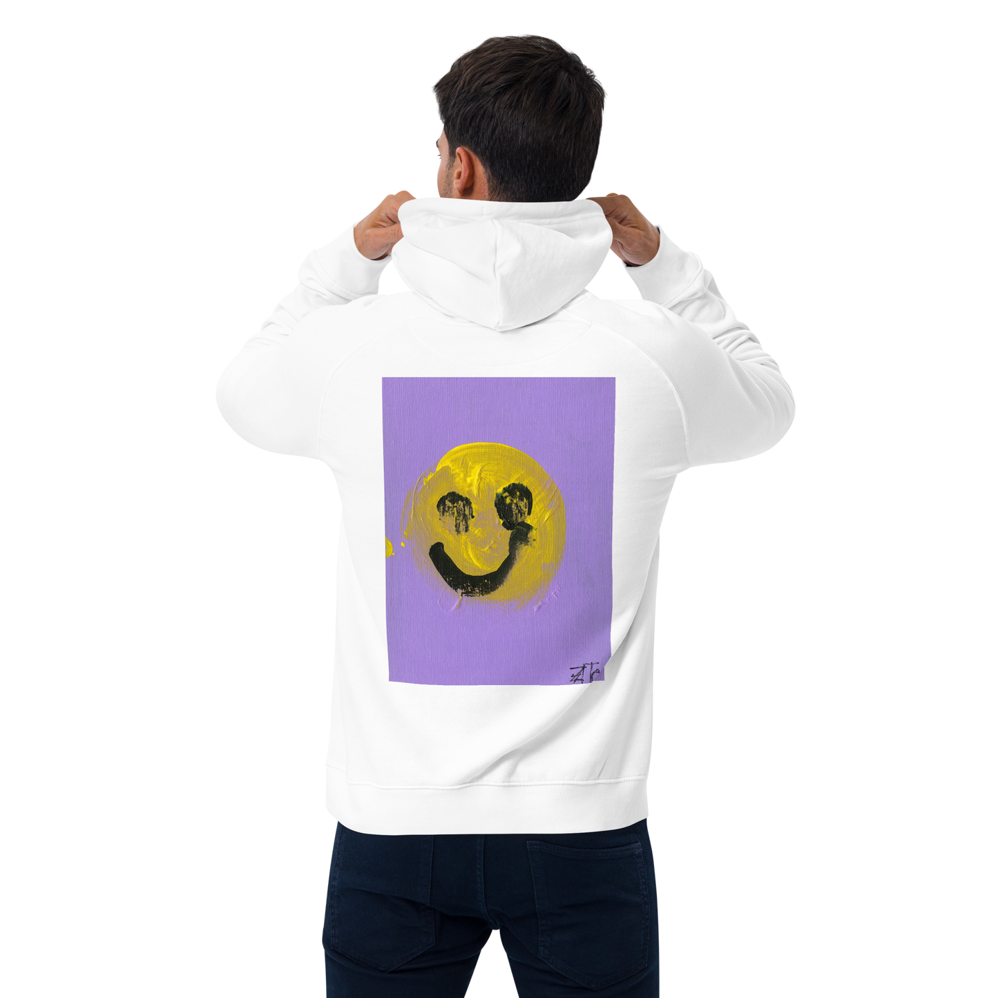 Unisex Bio-Raglan-Hoodie - Smile