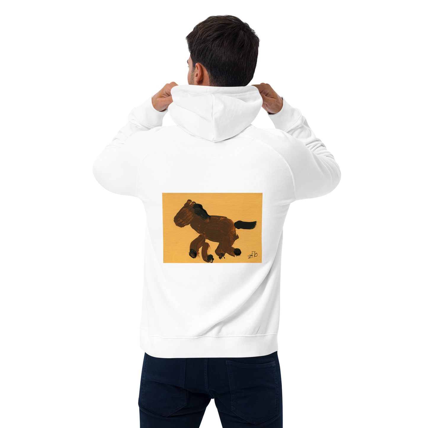 Unisex Bio-Raglan-Hoodie - Pferd